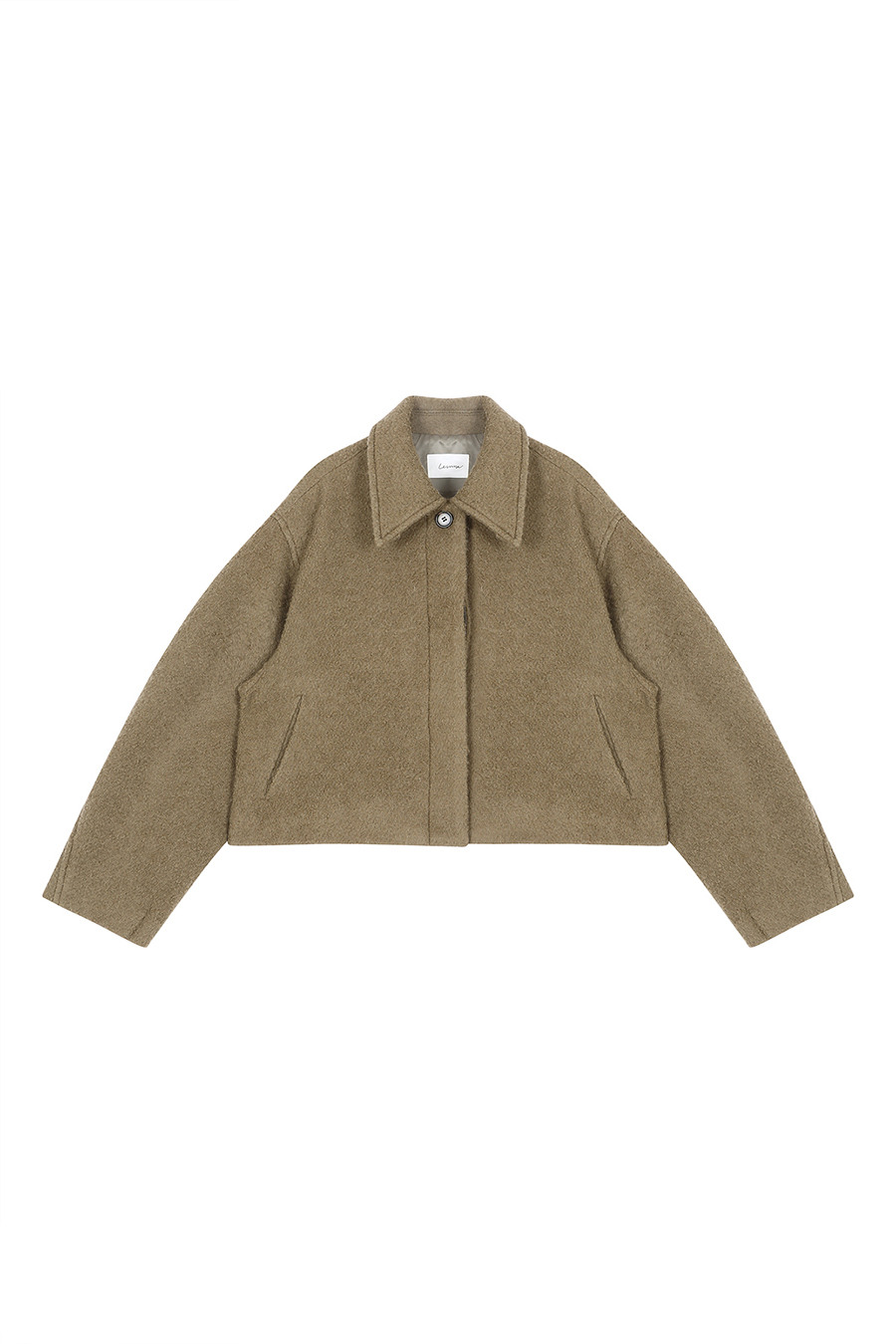Wool Blend Short Jacket - Khaki | W Concept
