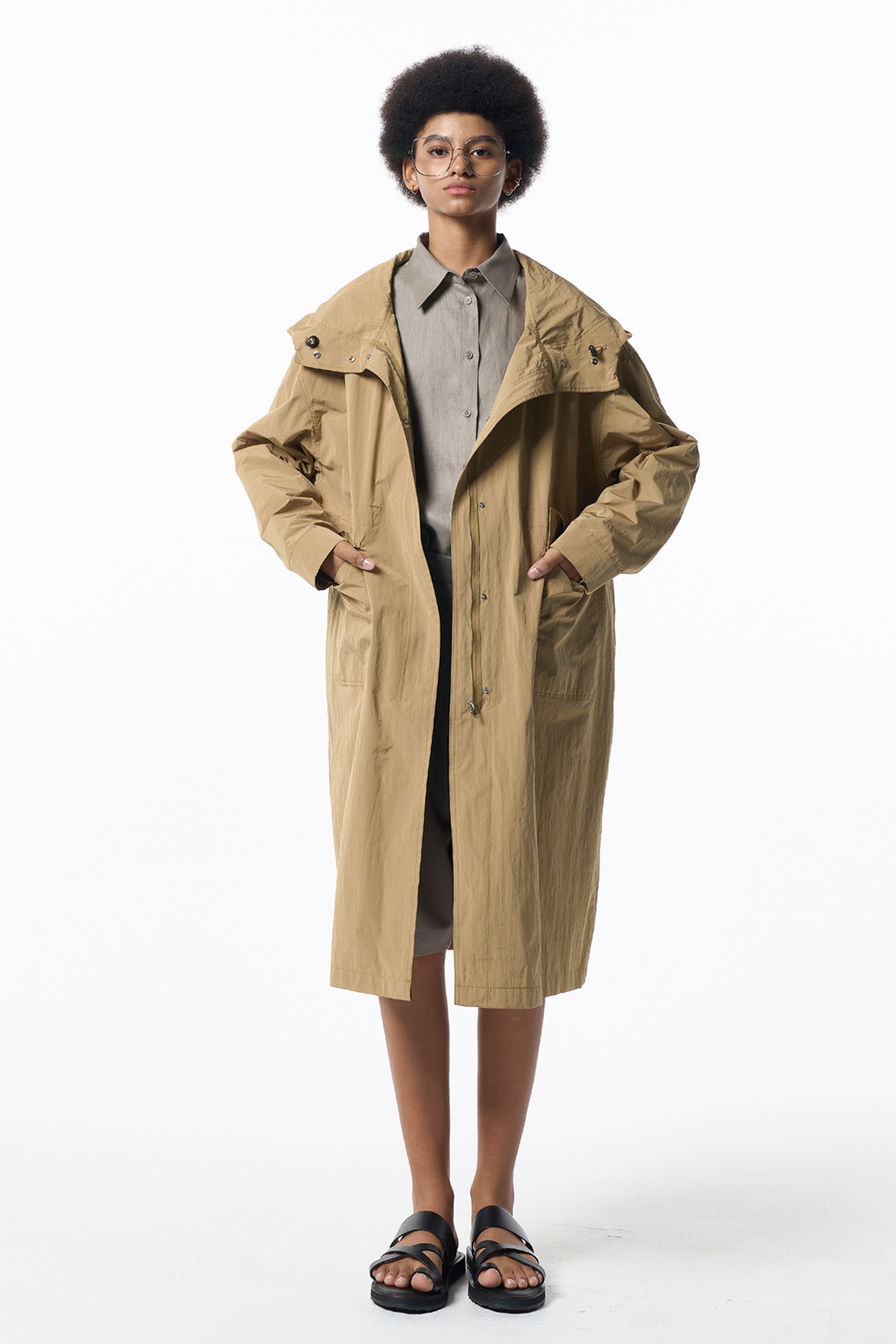 6201 Rain Trench Oversized Coat_Beige | W Concept