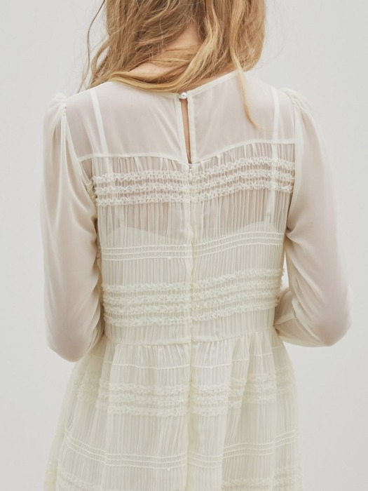 See-Through Lace Long Dress_Ivory