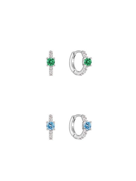 [Silver925] Colorful One-Touch Hoop Earring_EC1737