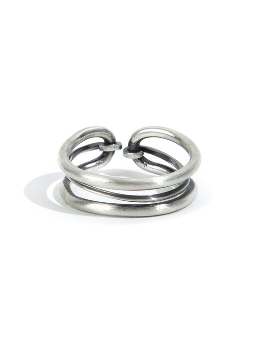 SEWN SWEN SILVER LINE LINK TWISTED RING