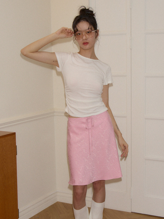 Retro Satin Skirt_ Pink