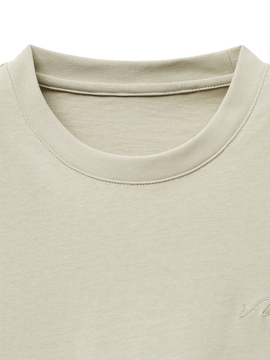 헤비 코튼 오버핏 티셔츠 (베이지)
