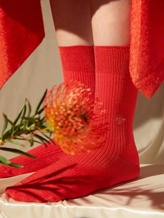 [X VIAPLAIN] silky socks, red