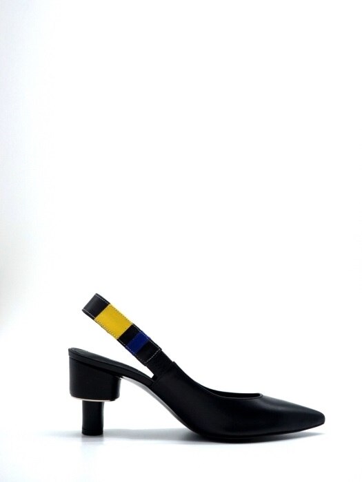 70 MIDDLE HEEL SLING BACK IN THREE PRIMARY COLORS AND BLACK LEATHER 