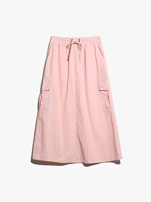 String cargo long skirt pink