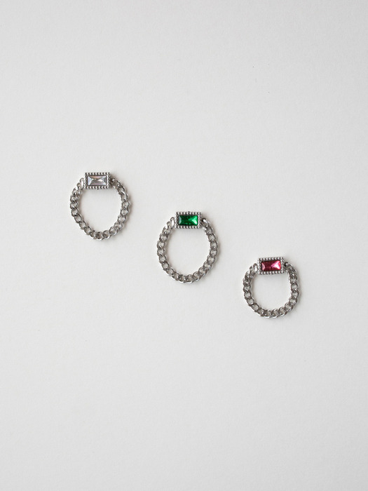 Square color cubic surgical chain ring (3color)