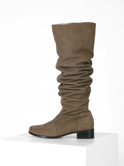 WAVE KNEE-HIGH BOOTS - BROWN