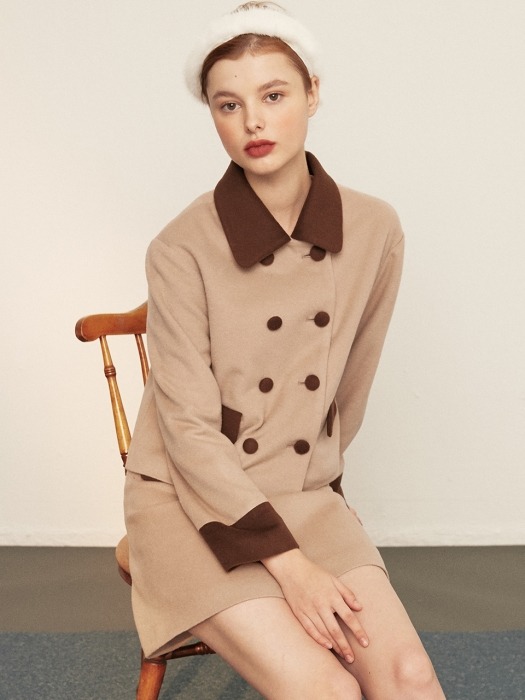 [EXCLUSIVE] double button wool jacket_brown