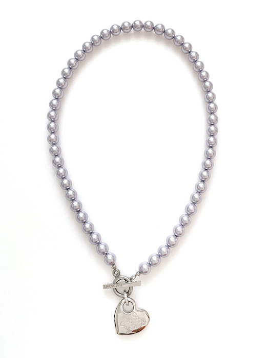 Good Vibe Heart Pearl Necklace (Lavendar)