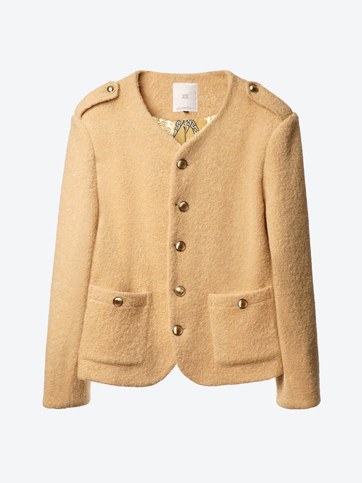 Wool-Blend Boucle Tweed Jacket(Yellow)_UTO-FB14