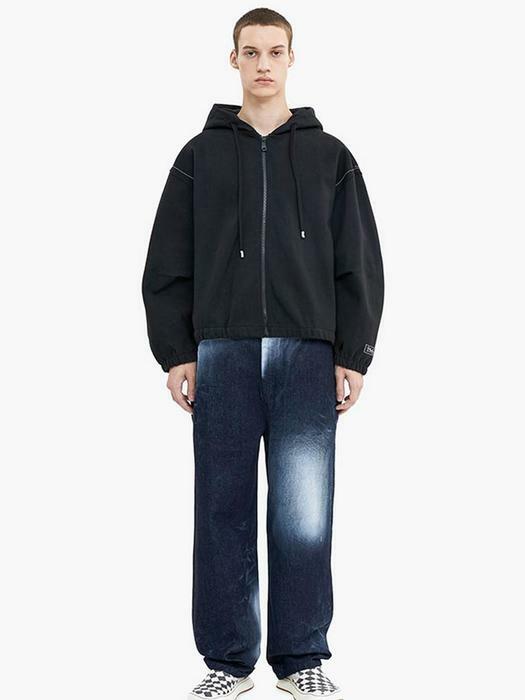 Liner hoodie zip-up Noir