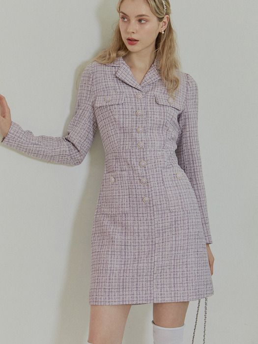 [단독기획] Lena Velvet Tweed Dress_2colors