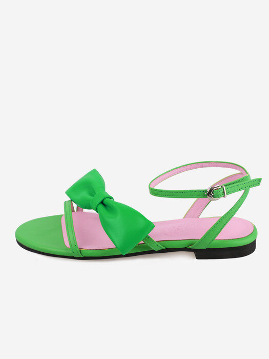 Fairy Ribbon Slingback Sandal _ Green/Pink