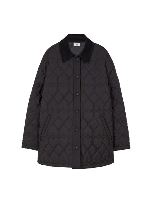 HEART QUILTING JACKET_black