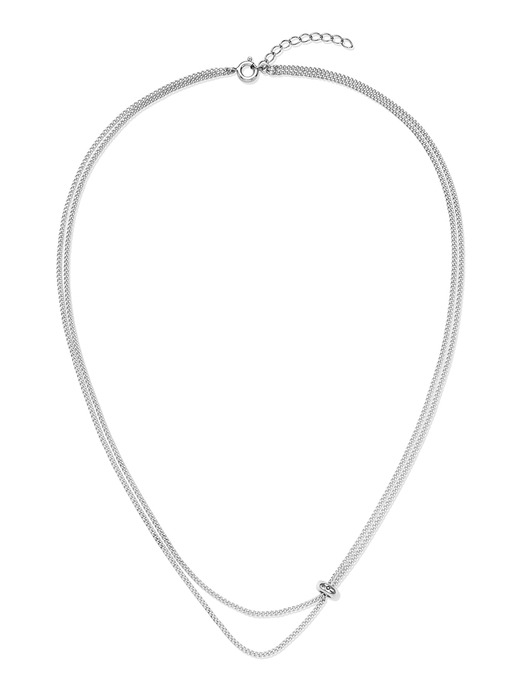 [Silver925] WE010 Silver ball layered necklace