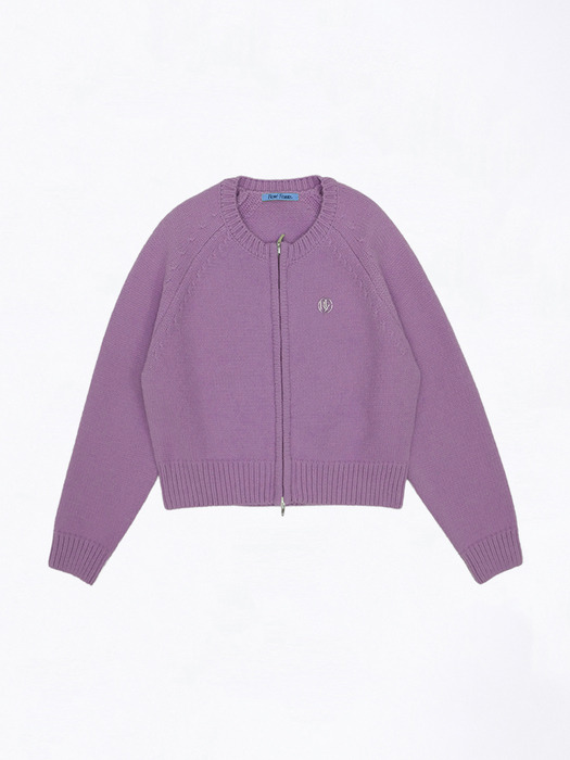Two-way Wool Knit Cardigan [Purple]