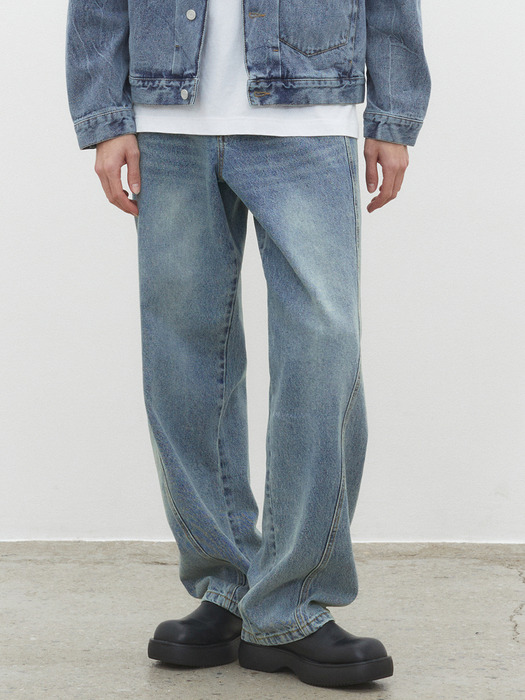 Curved Wide Jeans DCPT033YBlueB