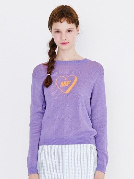 MF heart knit (purple)