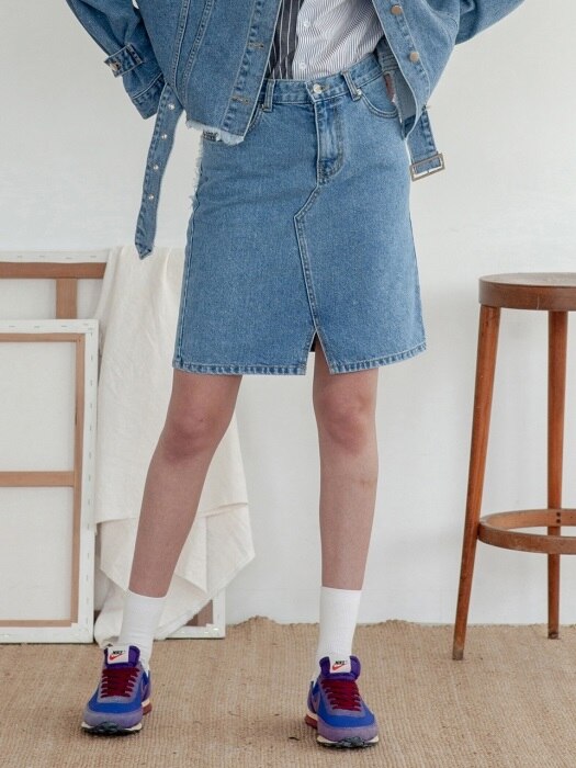 DENIM SKIRT BLUE