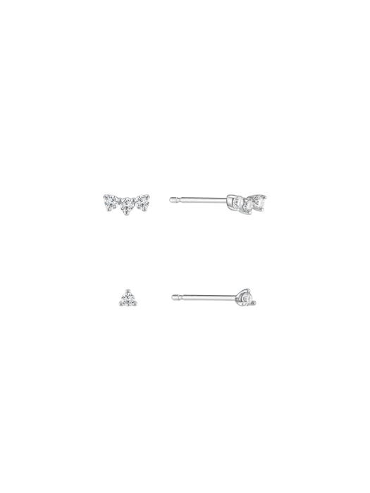 [Silver925]Petit SET Triple Moisainite Earring_DE0006