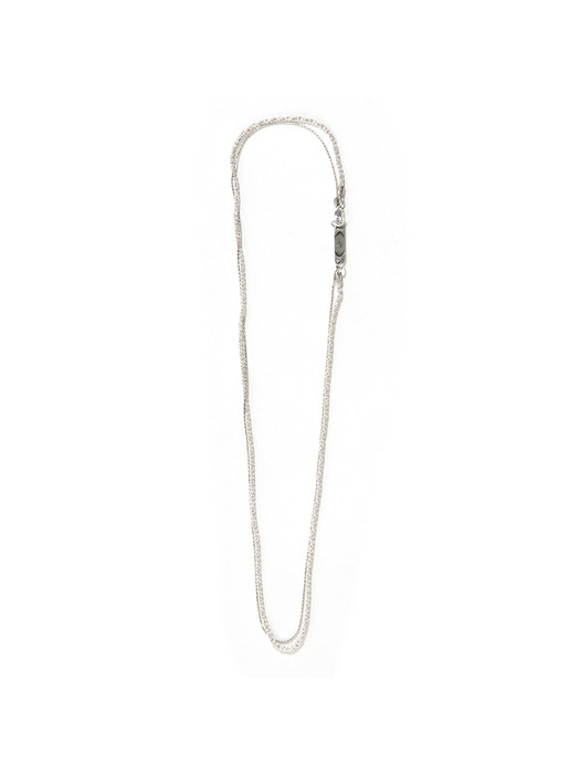 SEWN SWEN SILVER DOUBLE LAYERED TWIST KINK CHAIN NECKLACE