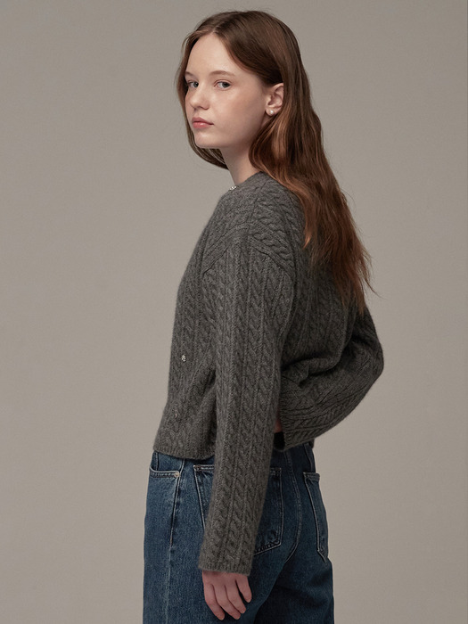 Twinkle cable cardigan - Charcoal