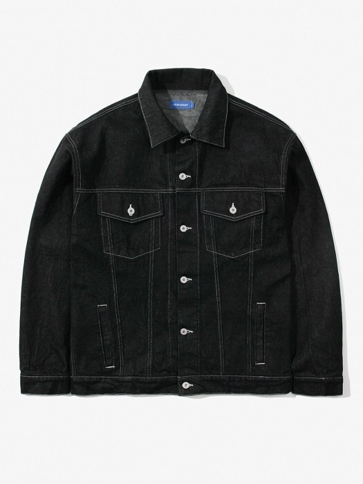 DENIM OVER TRUCKER JACKET BLACK