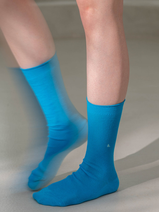 [no.123] aqua blue loose socks