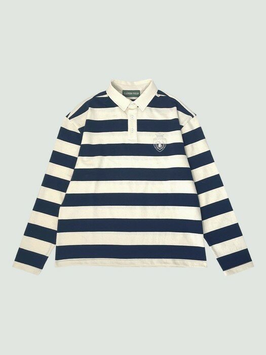 Royal Embroidery Striped Polo_Navy