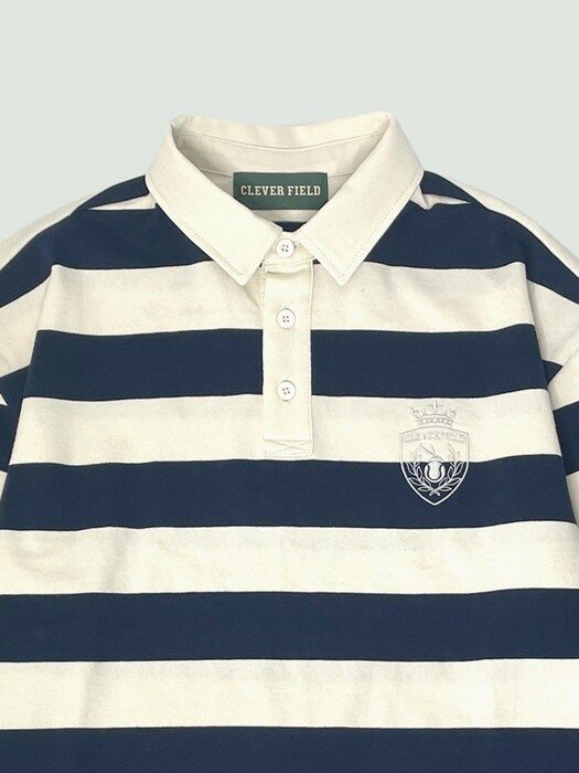 Royal Embroidery Striped Polo_Navy