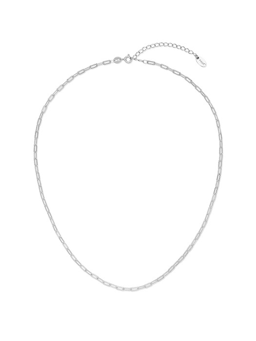[Silver925] WE009 Textured link chain necklace