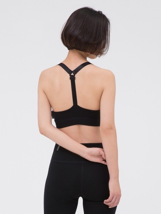 Y Strap Bra Top-Black