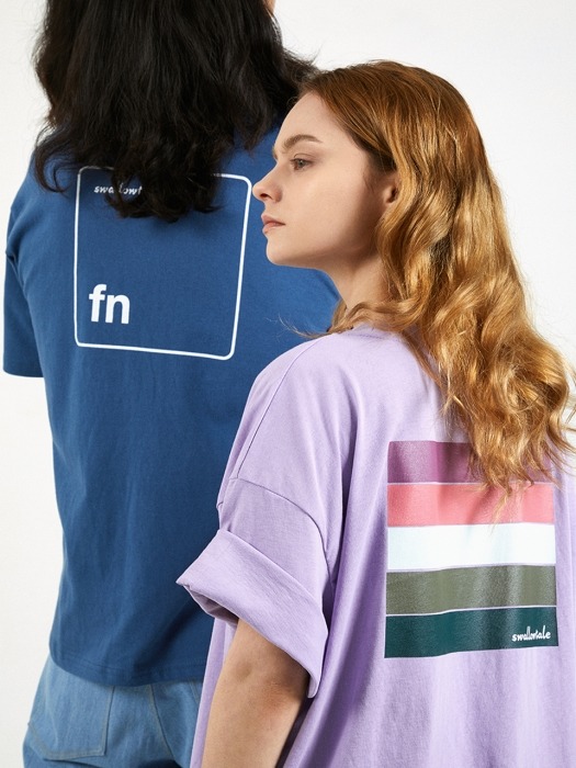 Fn square T-shirts(Navy)
