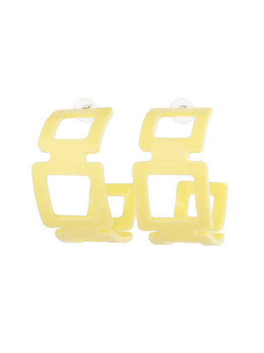 Grid Hoop Earring (yellow)