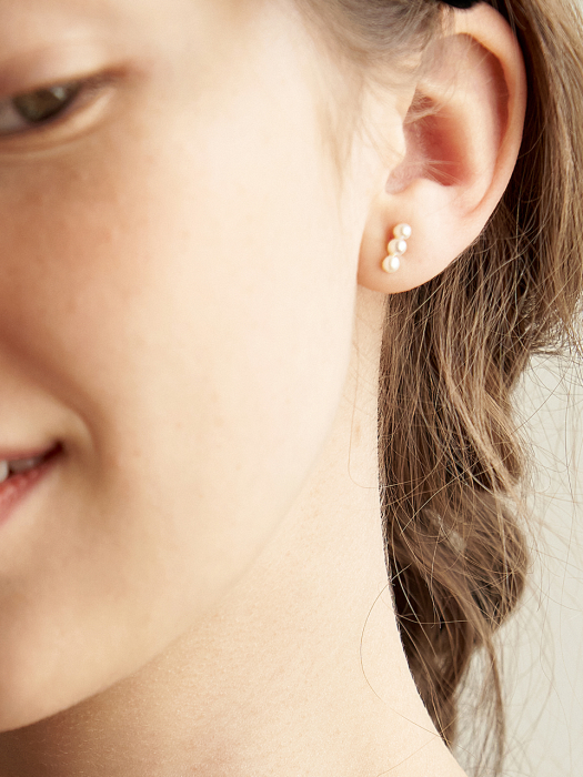 [Silver925][2SET] Triple Natural Pearl Earring SET_SE0141