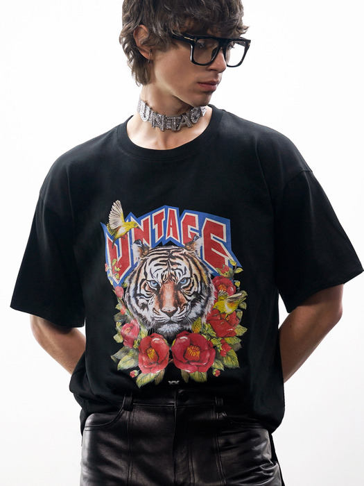 Tiger-Printed Oversized T-Shirt(UNISEX)_UTT-ST02