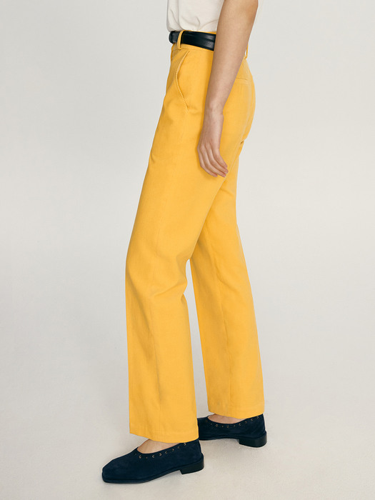 MAKALU High-rise straight corduroy pants (Cyber yellow)