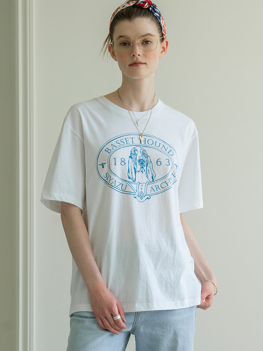 SITP 5064 Basset Hound T-shirt_White