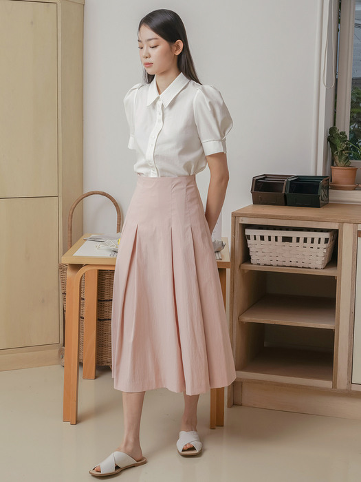 Ribbon Pleats Skirt (4color)