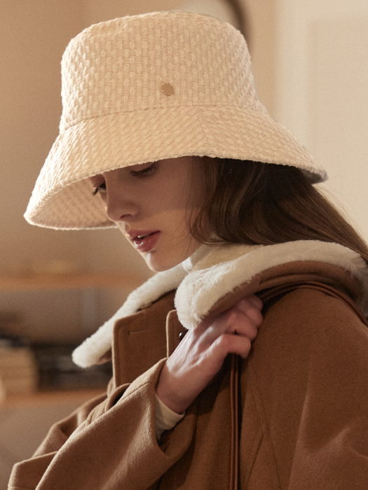 Atelier tweed Bucket Hat - Ivory