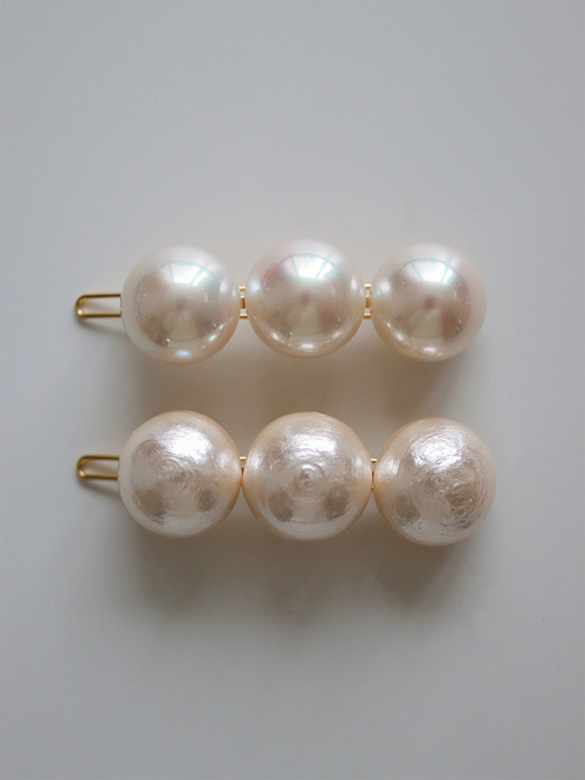 boldy side point three pearls hair pin
