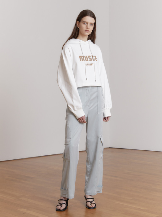 MUSEE D ORSAY Oversized Hood Sweatshirt_Off White+Beige