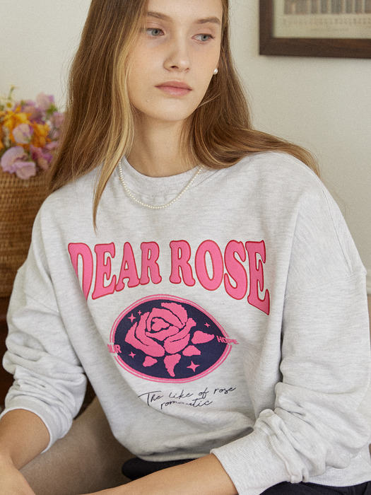 Dear Rose Sweatshirt - Light Grey