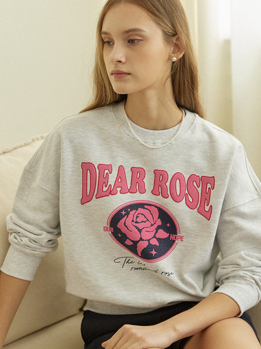 Dear Rose Sweatshirt - Light Grey