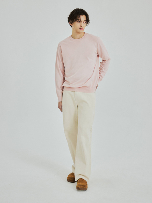 Twill Semi Wide Cotton Pants(3color)