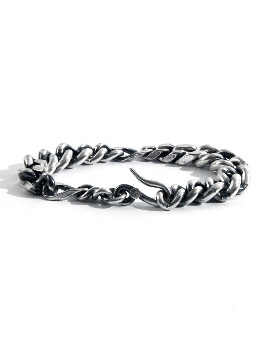 SILVER MIXED LINKS CHAIN BRACELET