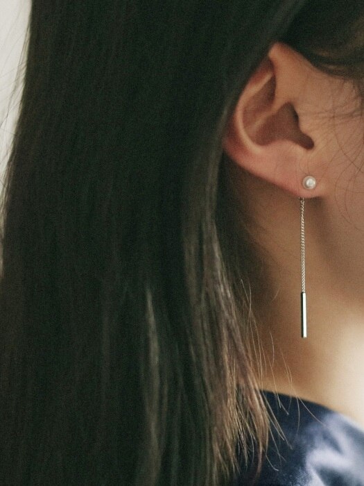 pearl bar drop earrings (3colors)