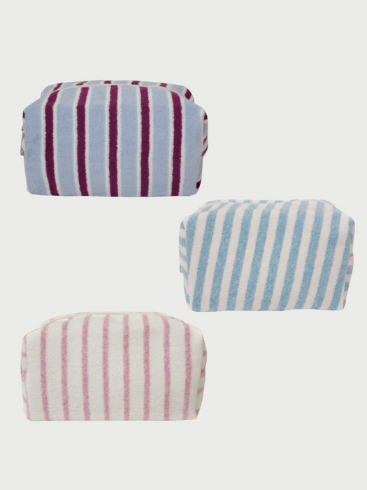 Stripe terry pouch (3colors)(S,L)