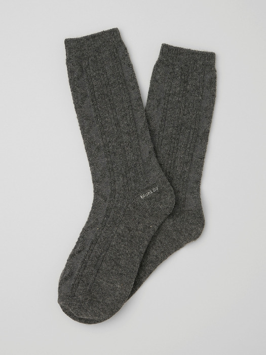 wool cable cozy socks (3colors)